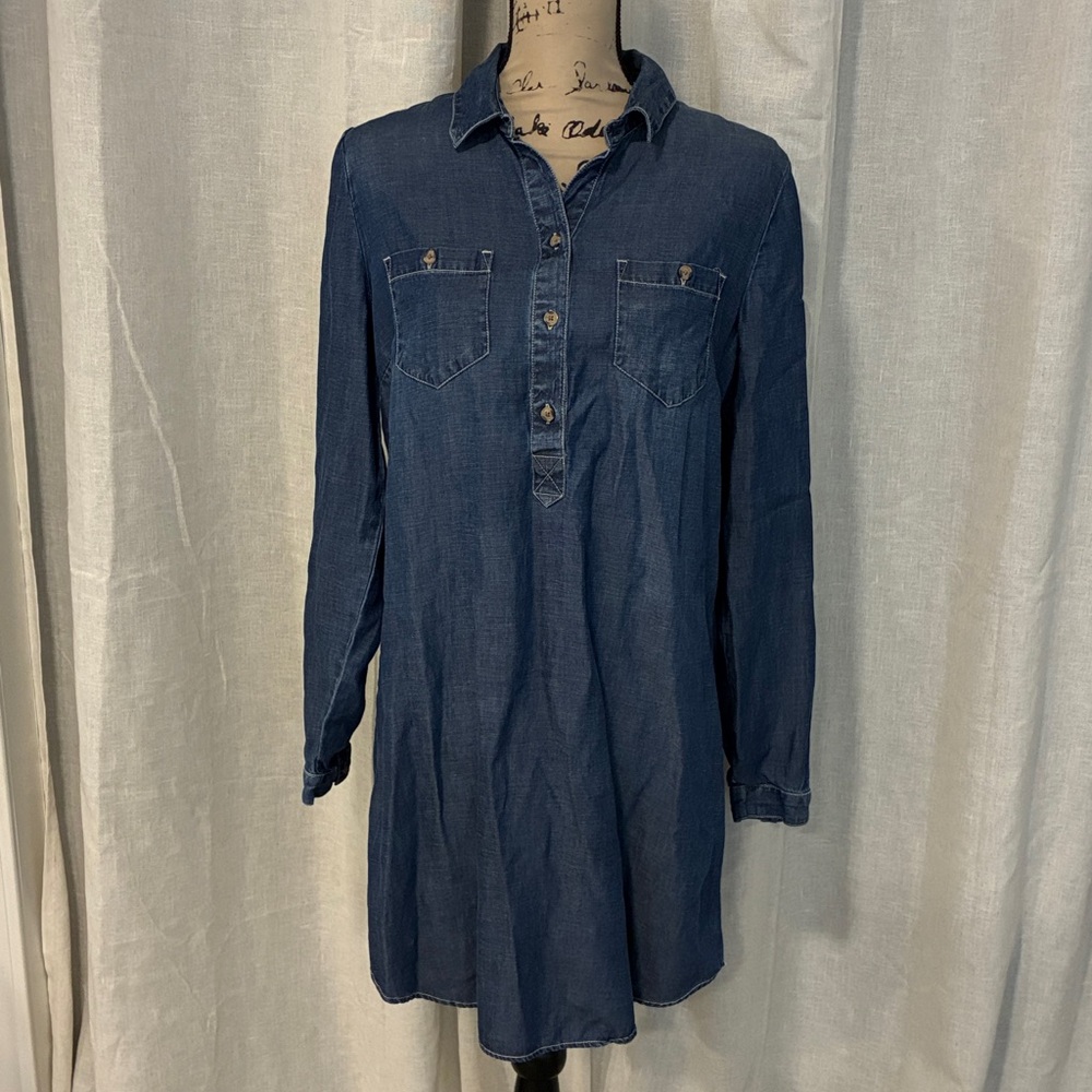 Lucky Brand Blue Denim Shirt Dress